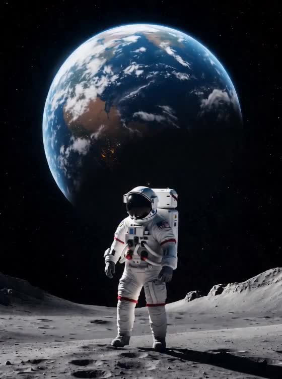 Lonely Astronaut Looks Back at Earth