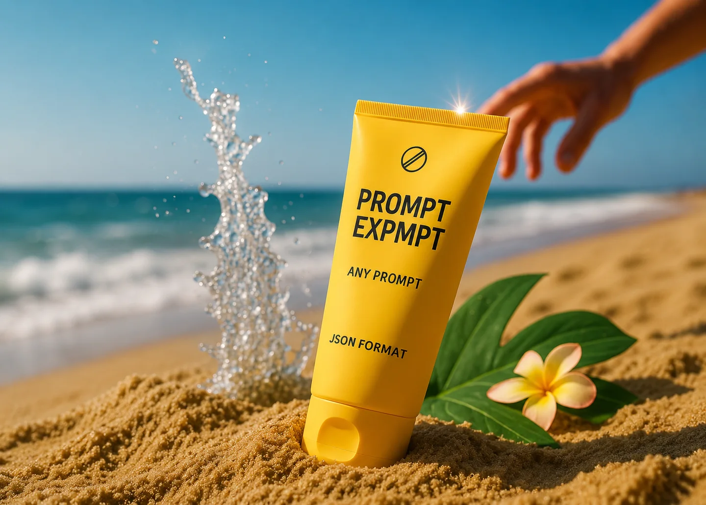 Beachside skincare product image for AI video ads and summer product showcase videos