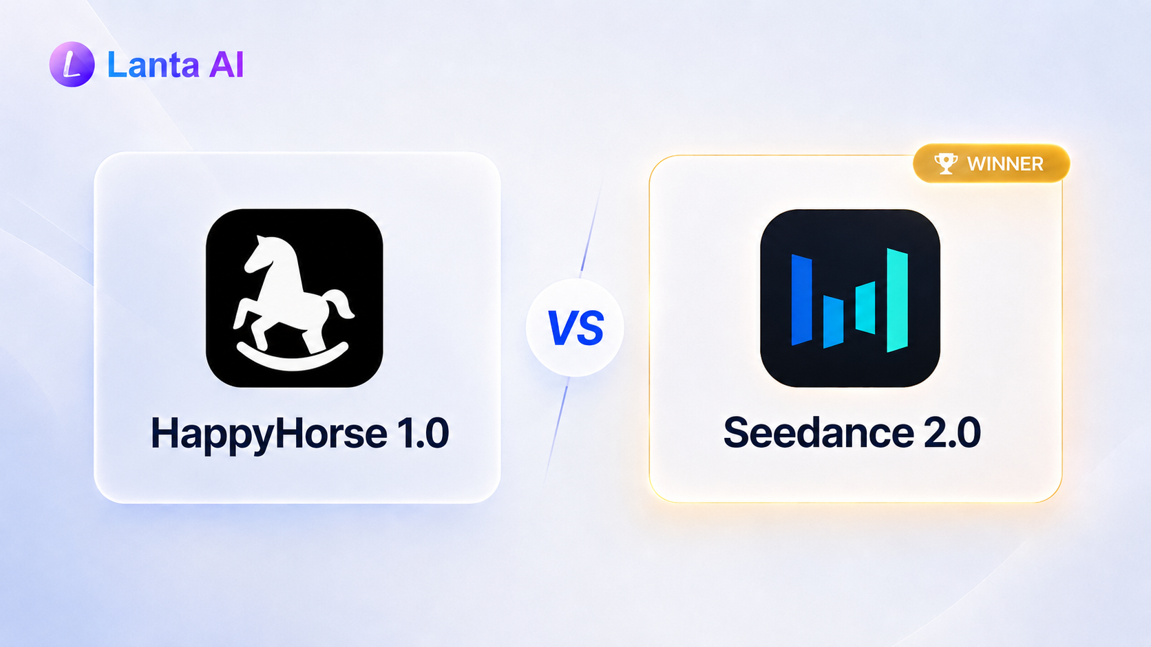 Comparaison des modèles vidéo IA HappyHorse 1.0 et Seedance 2.0 montrant Seedance 2.0 comme le meilleur choix global