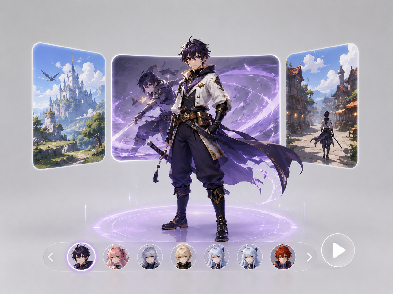 Anime and game-style character video created with Lanta AI Video Generator
