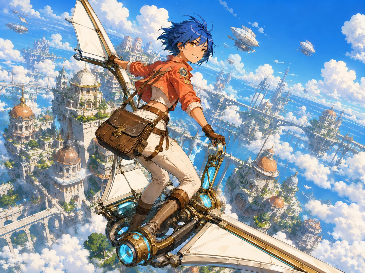 Create a New Image from Words example featuring Fantasy sky adventurer