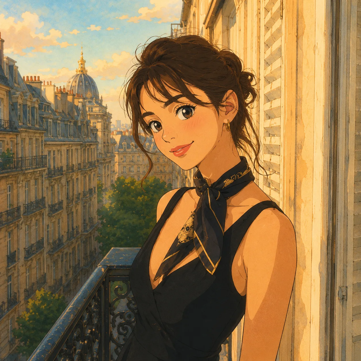 Anime style character portrait created with AI image generator featuring detailed eyes and vibrant colors