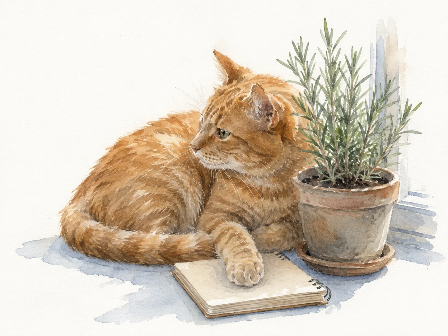 Edit and Fine-Tune Your Images with Text example featuring Watercolor cat lesson illustration