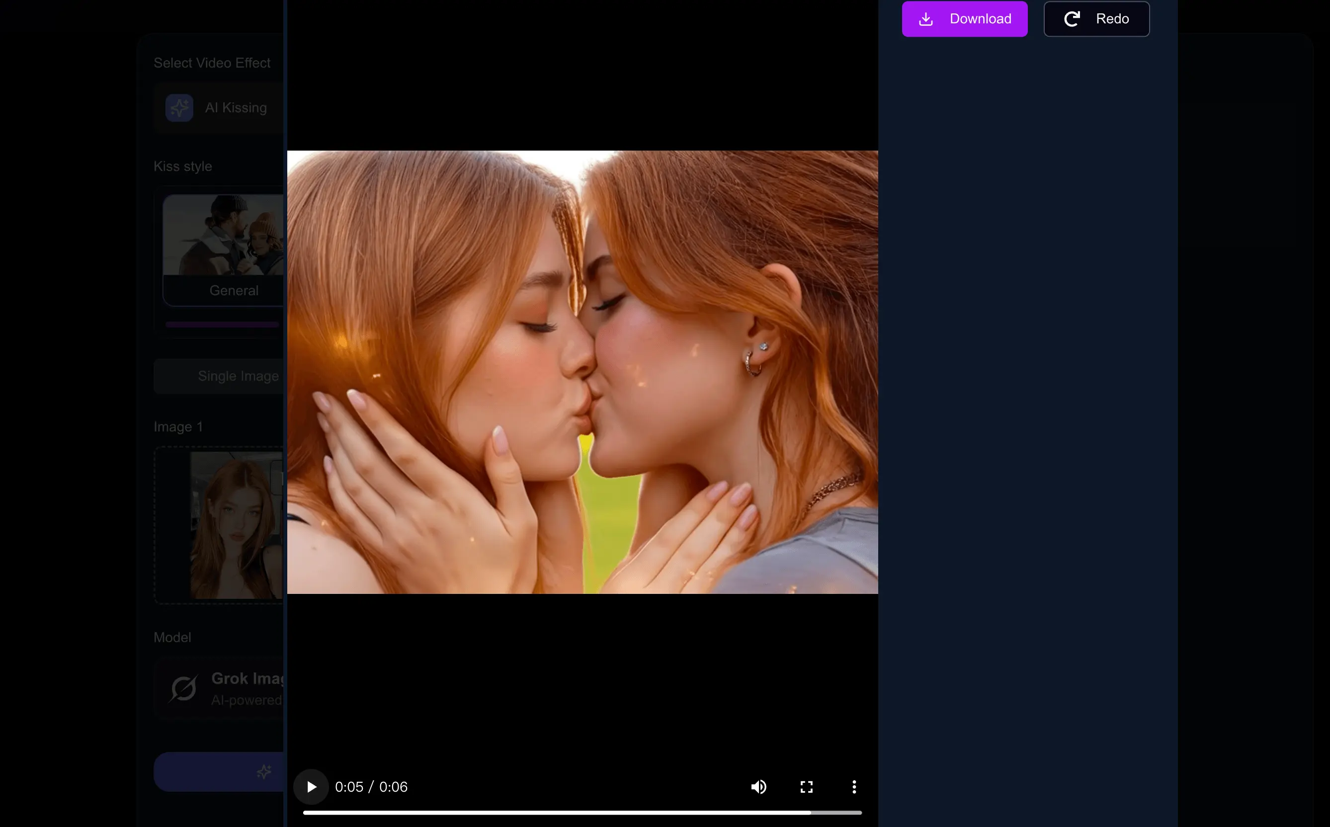 Генерация видео с поцелуем лесбиянок в генераторе Lanta AI