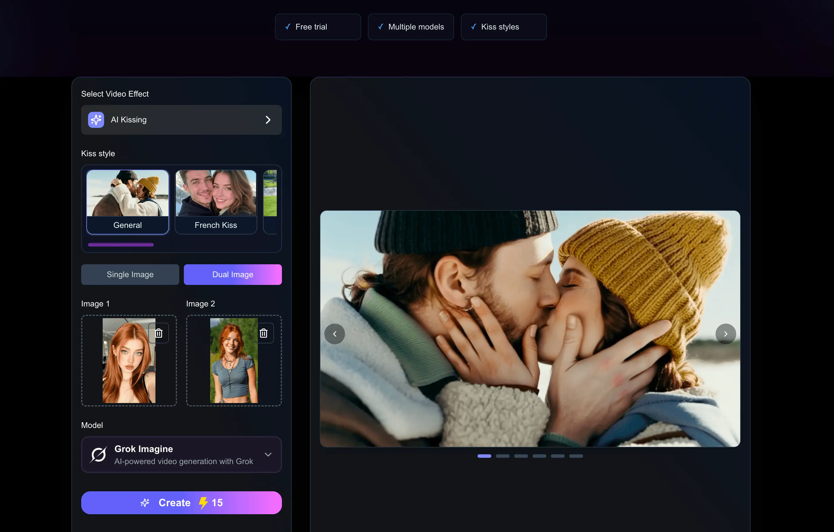 Загрузка совместного фото или двух портретов в генератор Lanta AI